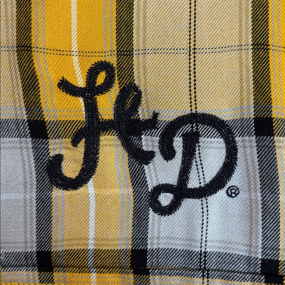 Harley-Davidson Yellow and Black Plaid Shirt - Picture 3 of 9